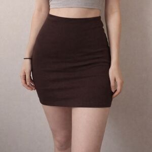 Naked Wardrobe Chocolate Brown Bodycon Mini Skirt NWOT Small